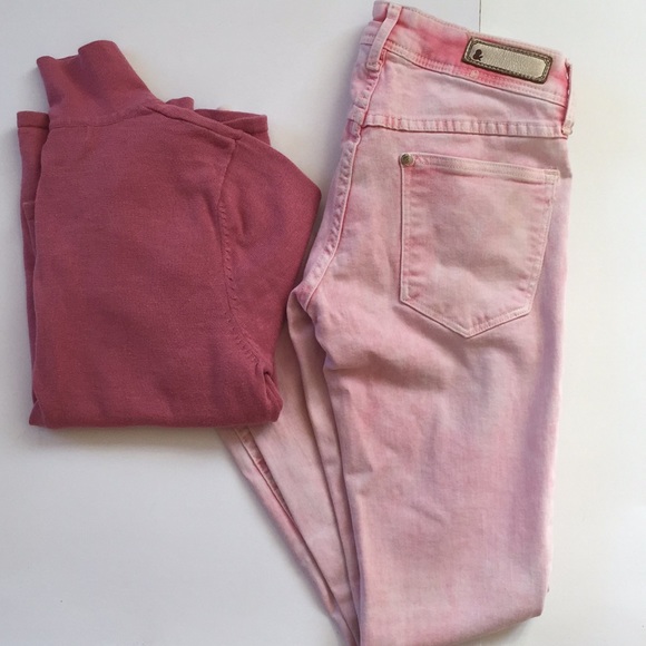 HOST PICK 💓NEW💓 PINK TIE DYED SUPER SKINNY JEANS - Picture 4 of 8